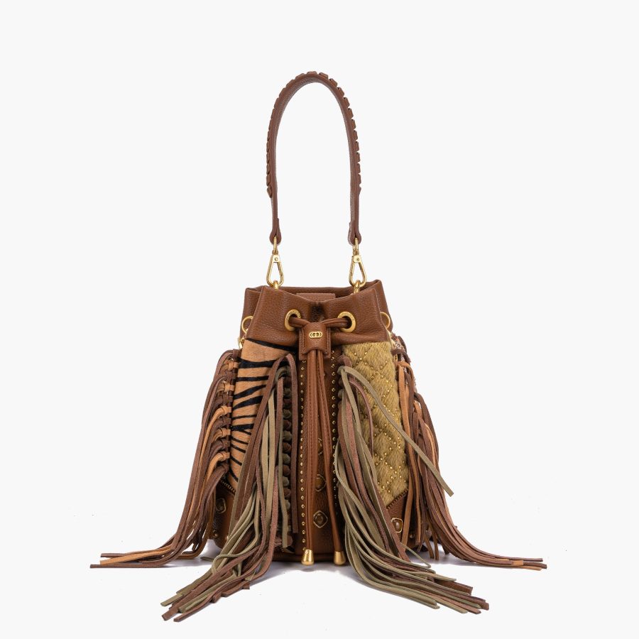 Bolsa La Carrie Legacy Bucket Combi Cuoio