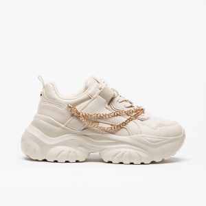 Sapatilha Buffalo Bliss Chain Cream Gold