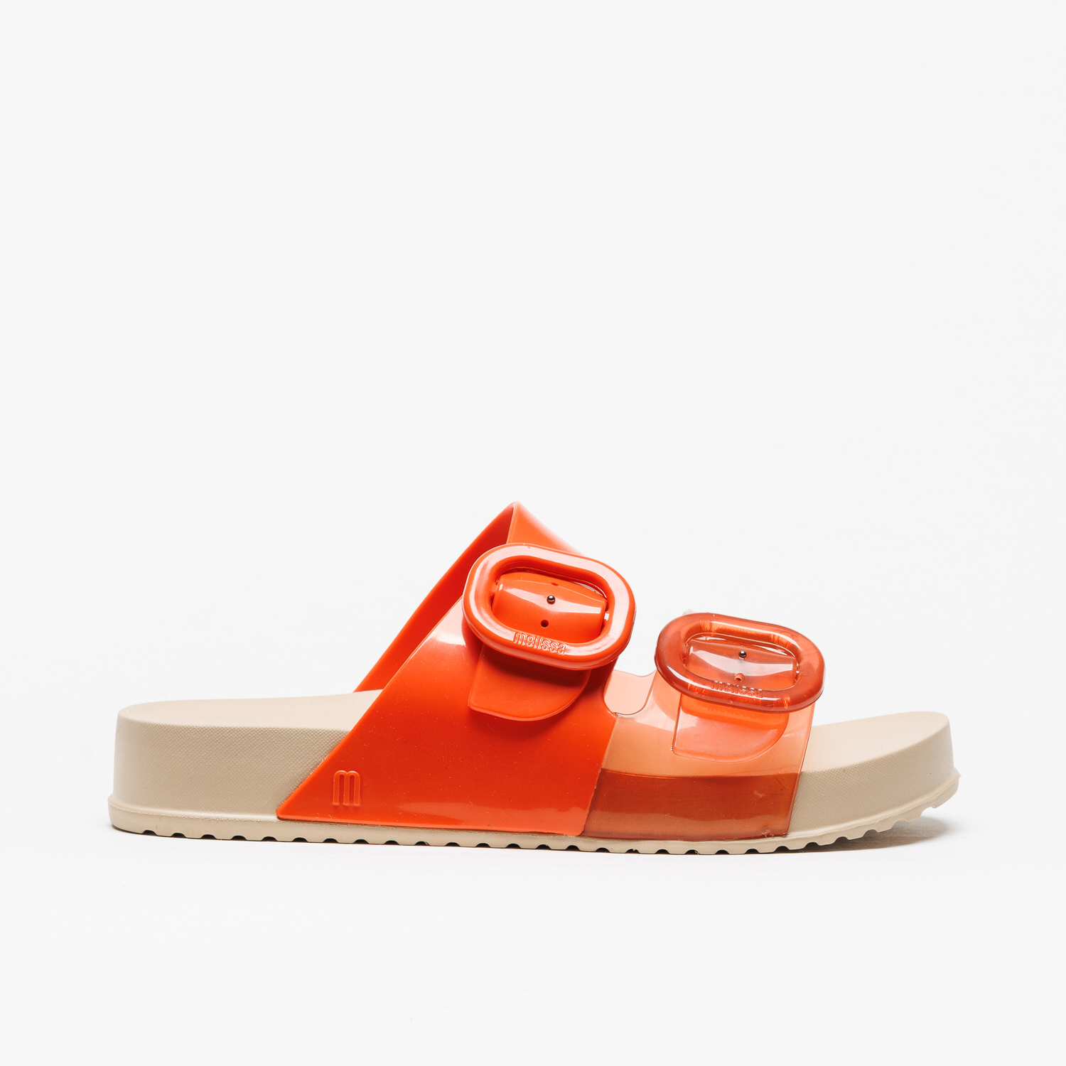 Chinelo Melissa Cozy Slide Bege Laranja