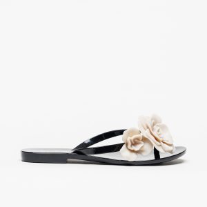 Chinelo Melissa Harmonic Petals Preto Bege