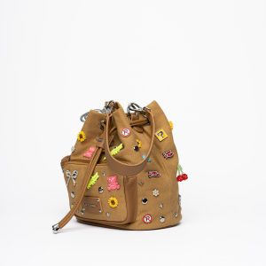 Mala Bucket Bag La Carrie Pins Taupe - Image 2