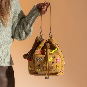 Mala Bucket Bag La Carrie Pins Taupe - Image 6