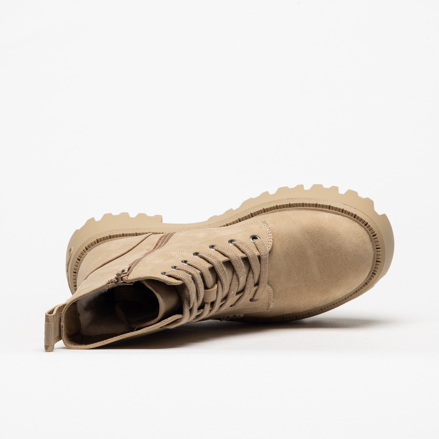 Bota Buffalo Aspen Lace Up Mid Warm Cream - Image 4