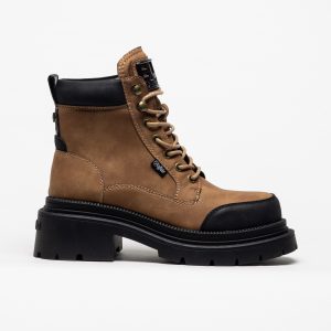 Bota Buffalo Jack Lace Up Mid Beige