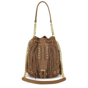 Mala La Carrie Apallosa Bucket Suede Cuoio - Image 3