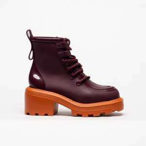 Bota Melissa Track Burgundy Orange